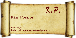 Kis Pongor névjegykártya